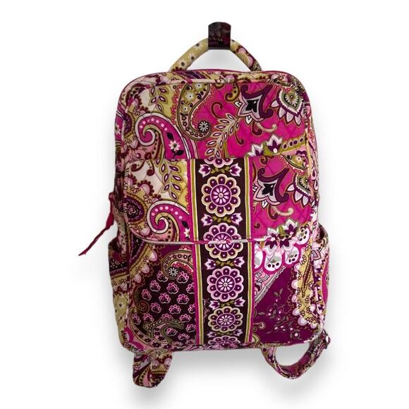 Vera Bradley Handbags - Vera Bradley Very Berry Paisley Small Backpack Bag Plum & Pink‎ Retired 12" X 9"